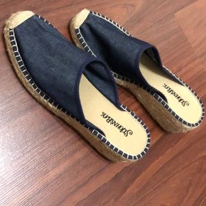 Adorable denim mule espadrilles!